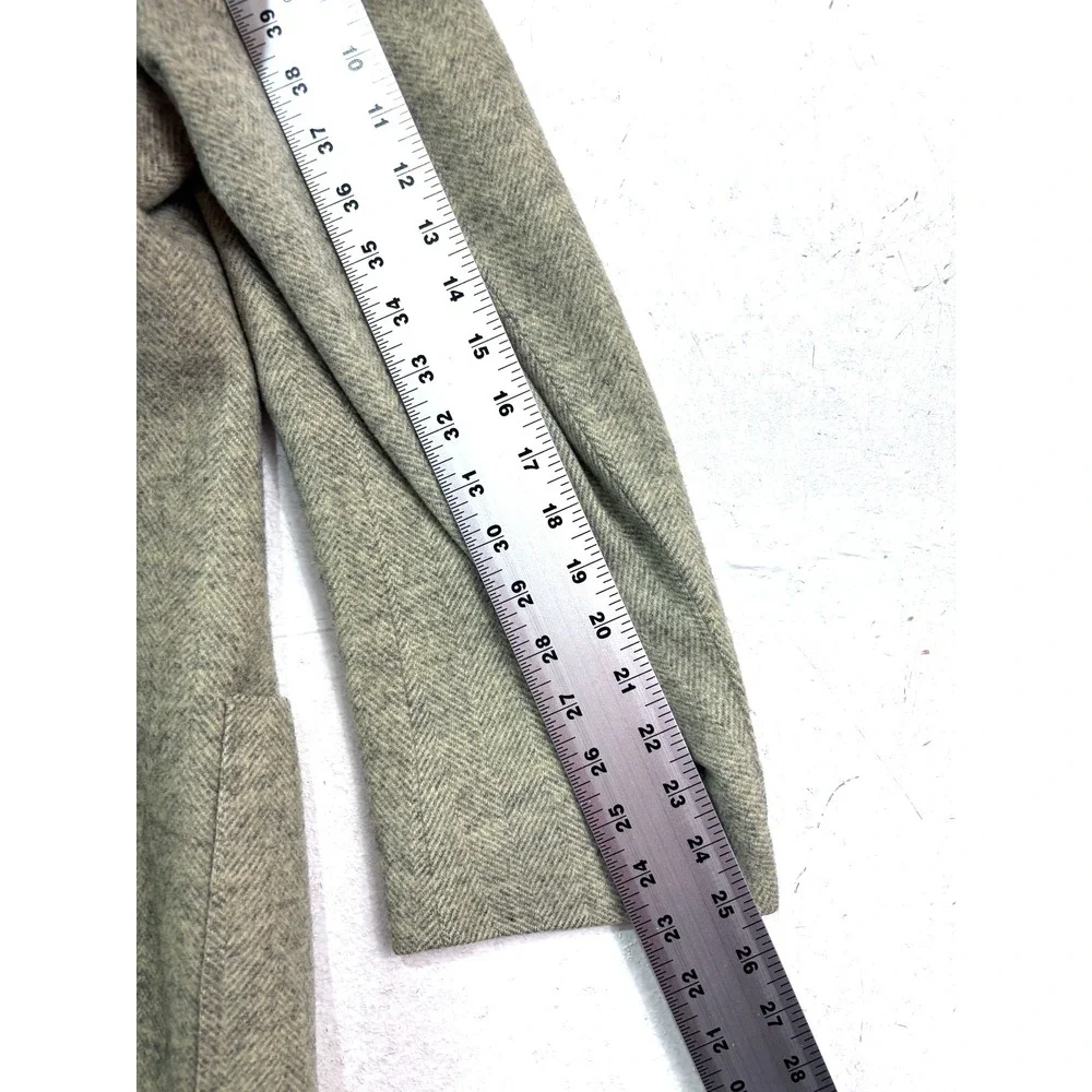 vtg 50s Harilelas 44R Bespoke Gray Herringbone Tweed Blazer Jacket Sport‎ Coat